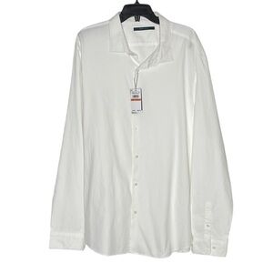 Perry Ellis Long Sleeve Button Down White Shirt NWT 3XLT